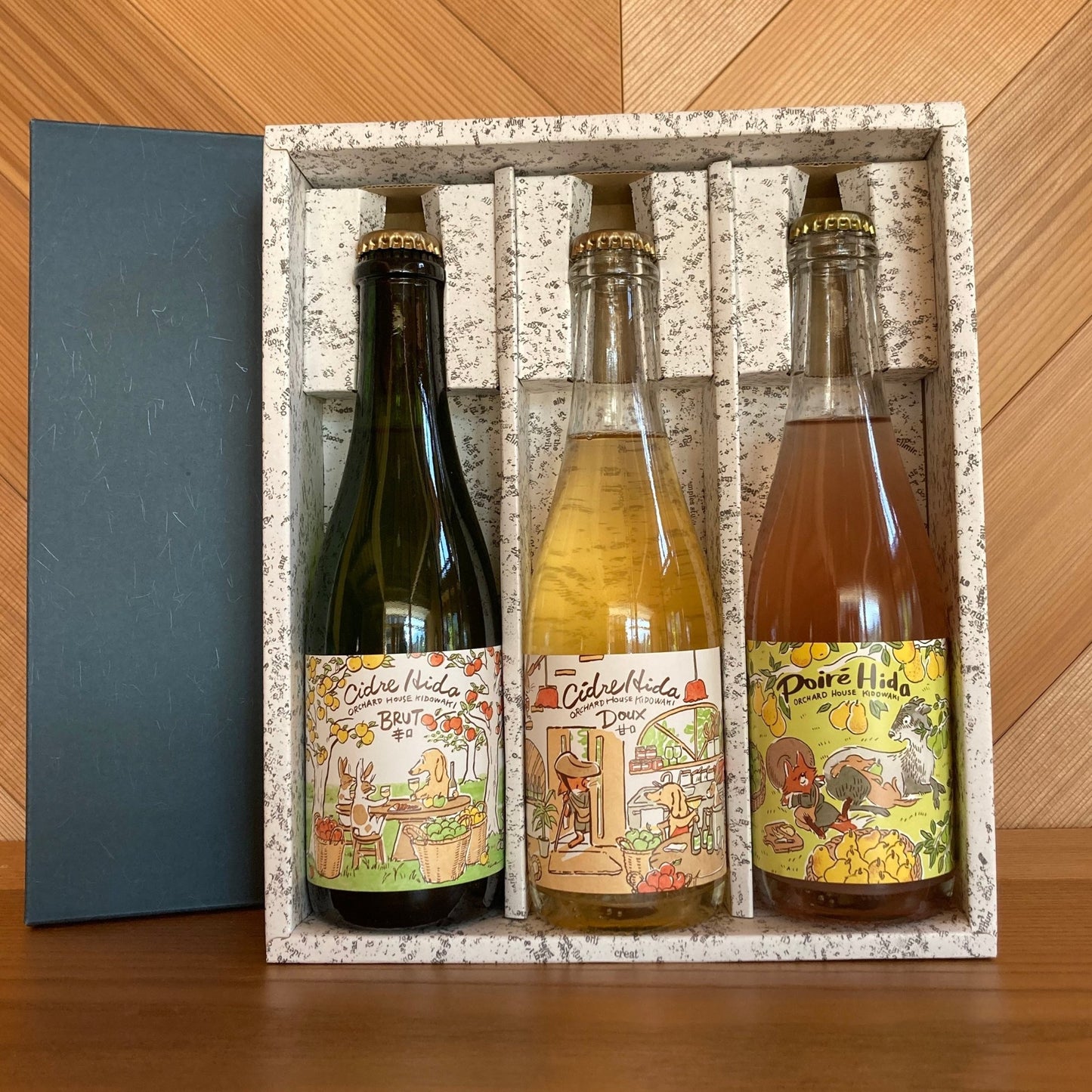 Cidre・Poiré Hida（シードル・ポワレ飛騨）　375ml・ハーフボトル 3本セット - 木戸脇果樹園　オーチャードハウス